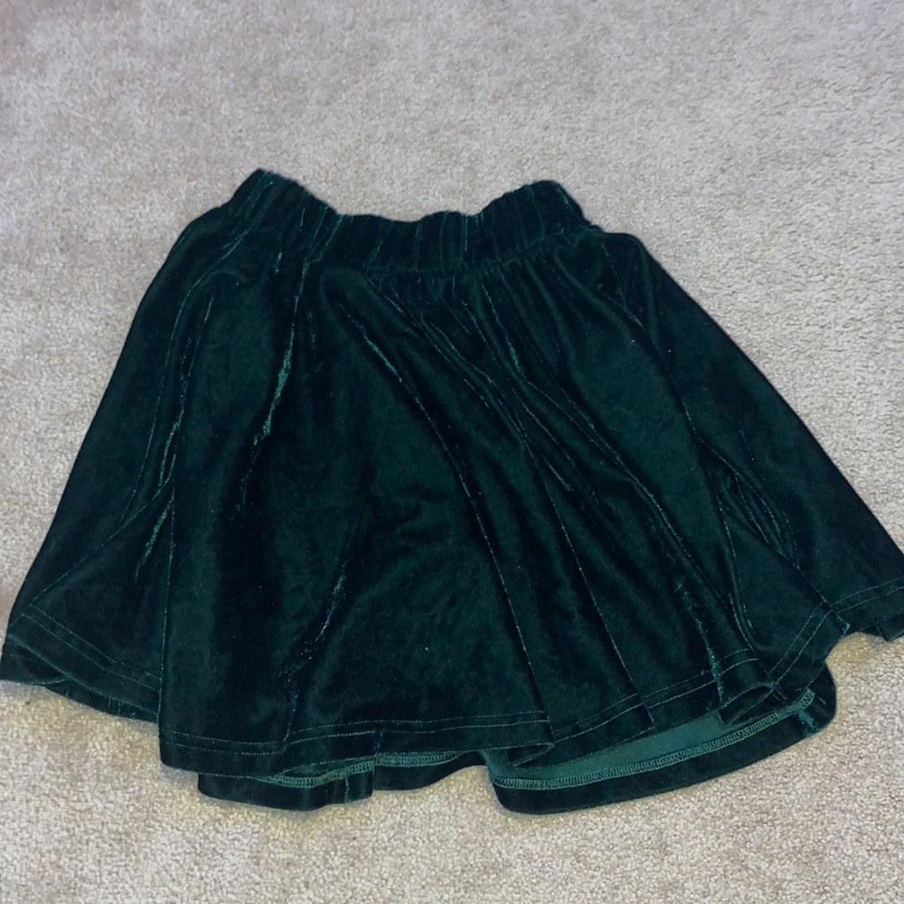 dark green velvet skirt